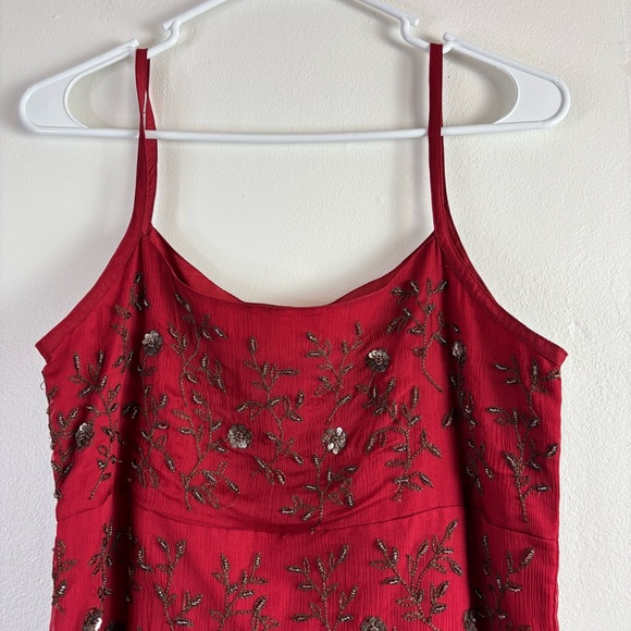 Vintage Express silk slip dress beaded Jrs size 9, approx a small - Picture 10 of 16